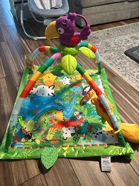 Jungle Safari Activity Play Mat with Purple Parrot Top